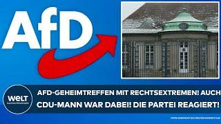 AFD: Geheimtreffen mit Rechtsextremen in Potsdam! Auch CDU-Mann war dabei! Partei reagiert prompt