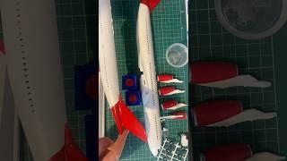 Build update, Virgin Atlantic A340. Adding the Virgin Colours #virginatlantic #avgeek #revell