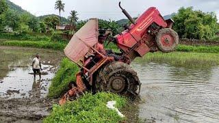 Mahindra 415  tractor stuck in mud l tractor video