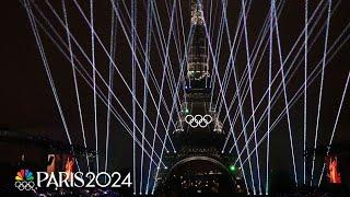 Light show dazzles the Eiffel Tower during 2024 Paris Olympics Opening Ceremony | NBC Sports