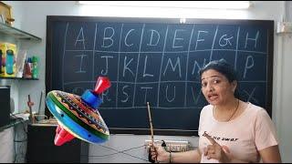 How to write abc for lkg Students | How to Write Capital letters | A for apple | abcd Rhymes | abcd