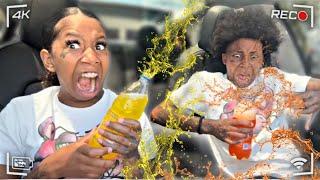 SHAKING SODAS UP And EXPLODING THEM In ANGRY GIRLFRIEND FACE !! * HILARIOUS *