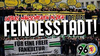 Hannover- und Braunschweig-Ultras marschieren in der Feindesstadt!