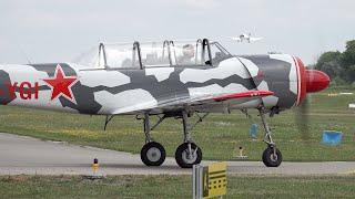 Yakovlev Yak-52 SP-YGI TAXI and TAKE OFF in Grenchen