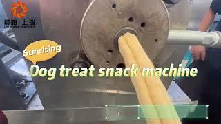 Pet dog treat snack food extruder making machine testing - Chenyang Sunrising Machinery