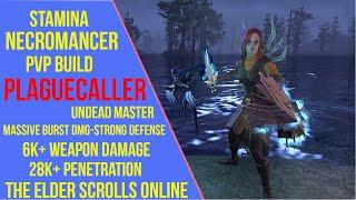 ESO Stamina Necromancer PVP Build - Plaguecaller - Ascending Tide (PVP Gameplay)