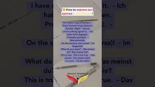 Master German Opinions! Essential Phrases (Agree/Disagree) #learngerman   #deutschlernen