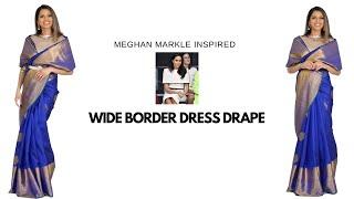 Meghan Markle Inspired Off Shoulder Saree Drape | Different Styles of Saree Draping | Tia Bhuva