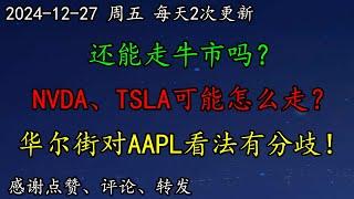 美股 还能走牛市吗？NVDA、TSLA可能怎么走？华尔街对AAPL看法有分歧！TSM空头是不是又要来了？MU、SOXL、SMCI如何调整思路？NFLX、MSFT、PYPL、TSM