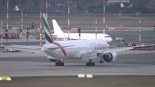 Emirates Boeing 777-300 taxi after landing at Hamburg Airport #planespotting