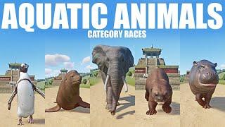 Aquatic Animals Speed Races all males in Planet Zoo included Sea Lion, Elephant Otter, Hippo