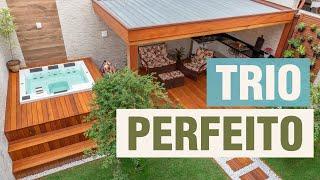  Deck, hidro spa e pergolado: perfeição em pouco espaço!