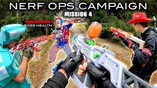 NERF OPS FORTNITE CAMPAIGN | MISSION 4 - KILLER CLOWN BATTLE (Nerf First Person!)