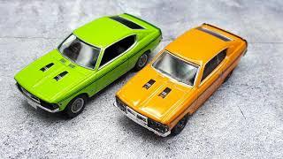 1/64compare Mitsubishi Colt Galant GTO MR 1970 by TLV Tomica Limited Vintage Neo LV-N204 vs Konami