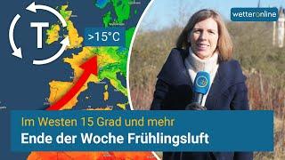 Ende der Woche Frühlingsluft - Im Westen sogar über 15 Grad