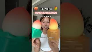 TASTE TEST: viral peach and mango ice cream!!!  #foodie #tastetest #viral