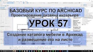 Создание каталога мебели в Архикад и размещение его на листе