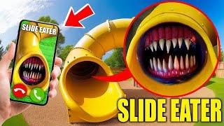 if you see SLIDE EATER at haunted playground making a scary noise, RUN AWAY FAST!!