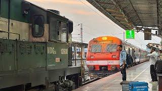 ALCo WDG-3A Rescuing Failed DEMU Trainset | Vriddhachalam - Salem DEMU Passenger | Smoking ALCo