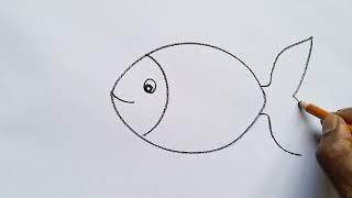 how to draw fish drawing easy step-by-step@Aarav Drawing Creative