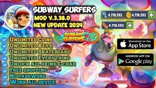 UPDATE!! Subway surfers mod apk V3.38.0 latest version 2024 || Unlimited everything & Free shopping