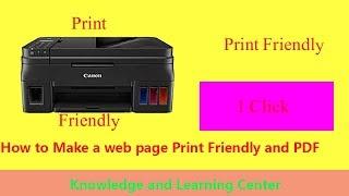 How to make a web page print friendly and Generate  PDF