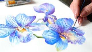 Powerful Watercolor Technique (Most Tutorials Ignore)  Blue Orchids
