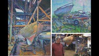 Painting two Yachts at Barton boatyard open days