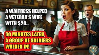 A Waitress Helped a Veteran’s Wife with $20 — 30 Minutes Later, a Group of Soldiers Walked In!
