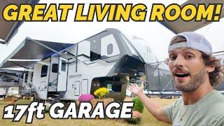 THIS RV IS HUGE! OVER 47ft  NEW 2025 Grand Design Momentum 392M toy hauler