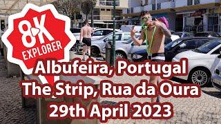 8K Explorer Gimbal walk around The Strip, Rua da Oura in Albufeira in Portugal, 29th April 2023