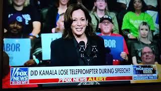 Kamala Harris awkward AF 32 days teleprompter failed AWFUL