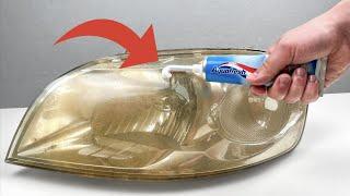 🫧Make your headlights crystal clear in 5 minutes! A simple and quick way to clean yellowness.