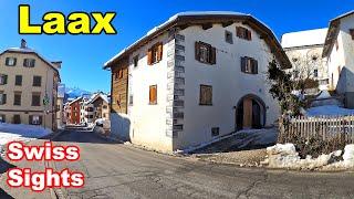 Laax Schweiz 4K Schönes Schweizer Alpen Dorf im Winter