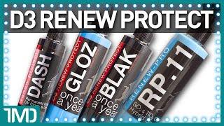 D3 RENEW PROTECT! Gloz & Blak Tire Coatings | RP.11 Waterless Ceramic Wash | Dash Interior Coating