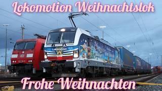 Weihnachtslok von Lokomotion und Railpool, Vectron 193 146 wünscht Frohe Weihnachten 2024