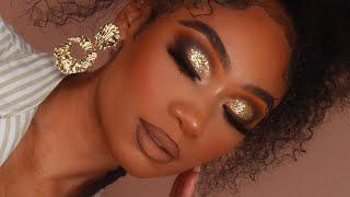 Gold Glitter Smoky Makeup Look | MakeupTiffanyJ