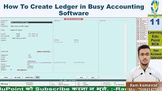 11 How To Create Ledger in Busy Accounting Software