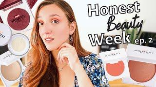 Honest Beauty Week: Cheek Products Review | Blushes, luminizing powders, setting powder, + more...