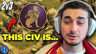 My Teammate Used The New Civilization Achaemenids | 2v3 AoE2