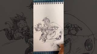 Goku vs bulma bike Stickman drawing #shorts #stickman #drawing #anime