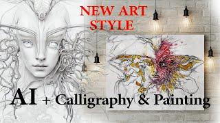 AI Art Generator+Calligraphy/Painting Tutorial-New art style of Mixed Media/Butterfly NFT Collection