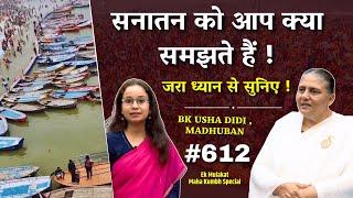 महाकुंभ 2025 - सनातन को आप क्या समझते हैं ! जरा ध्यान से सुनिए ! | BK USHA DIDI MADHUBAN | EM-612