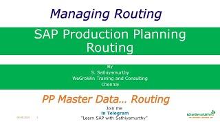 01-38 SAP PP – Managing Routing - in English (SAP Production Planning)