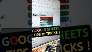  google sheets tips and tricks #shorts #googlesheets #googletricks #excel #ytshorts #ytviral