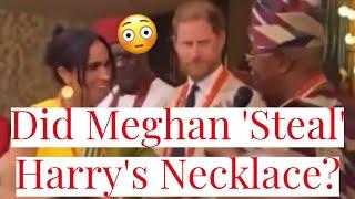 Meghan Markle's Utter Disrespect for Prince Harry, as She Steals Beaded Necklace in Nigeria