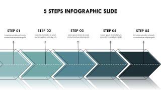 Create 5 Steps Infographic Slide in Powerpoint