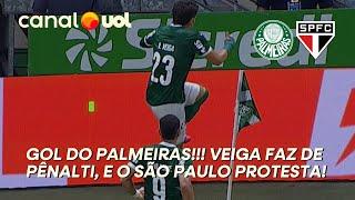 GOL DO PALMEIRAS!!! RAPHAEL VEIGA MARCA EM COBRANÇA DE PÊNALTI E O SÃO PAULO PROTESTA! VEJA!