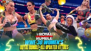 Wwe 2k23 : Wwe 30 Women's Royal Rumble 2024 | New Attire's | Surprising Entrance | Full Match 