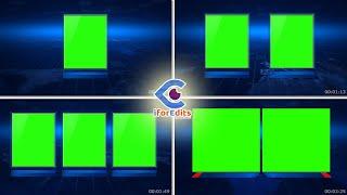 4 Green Screen Split Screens with Blue Background | FREE TO USE | iforEdits